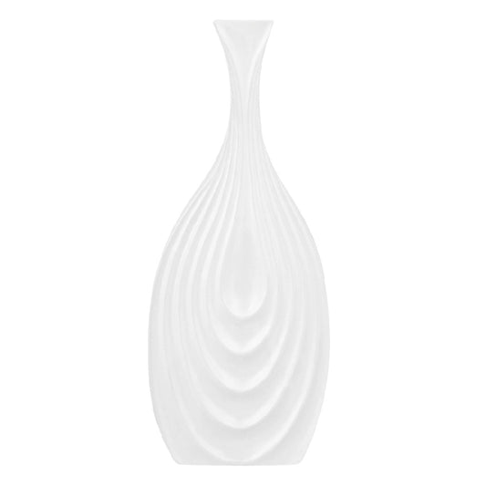 Moderne Witte Keramische Vaas - Artistiek Druppelpatroon - Slanke Elegante Decoratie