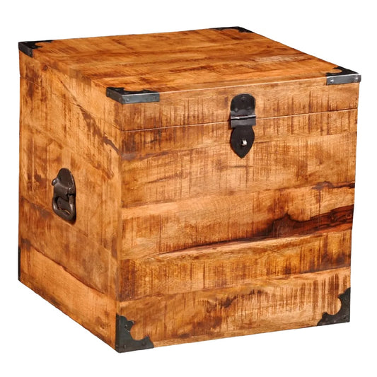 Antieke Stijl Massief Houten Schatkist met IJzeren Beslag